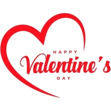Mlh Store Happy Valentine's Day & 14 Şubat Sevgililer Günü Sticker - 1 Kırmızı