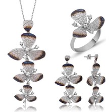 Inure Jewelry Gümüş Çiçek Bayan Set