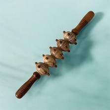 PremiumPort Ahşap Selülit Rulo Masaj Çubuğu, Refleksoloji El ve Ayak Terapi Aleti