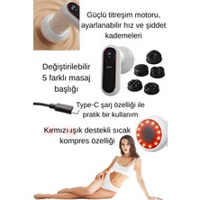 PremiumPort Kablosuz Tüm Vücut Masaj Aleti, 5 Başlıklı, Şarjlı, Rahatlatıcı Kullanım