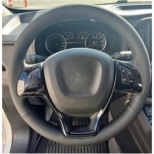 Dk Direksiyon Kaplamacı Fiat Fiorino Doblo Üniversal Dikmeli Direksiyon Kılıfı (Derisiz Simit Için (Siyah Deri Siyah Ipli)