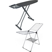 Pratik ve Şık Silikon Ütü Masası ve Kurutmalık Seti, Antrasit Renkli