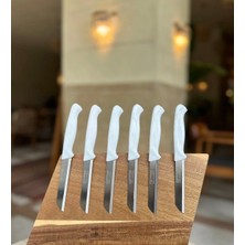 Solingen Tırtıklı Simli Deliksiz 6'lı Meyve Bıçağı