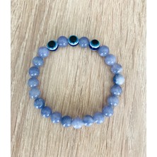 MK Tasarım Gerçek Mavi Kuvars Taşı BİLEKLİK-MKT.1.101.69 Rahatlatıcı, Dinginlik, Enerji Bilekliği