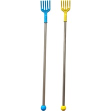 PremiumPort 2'li Metal Saplı Sırt Kayışıcı, Sarı ve Mavi, Spor ve Egzersiz Aleti