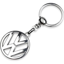 Store Volkswagen Logolu Metal Otomobil Anahtarlığı - Krom Kaplamalı