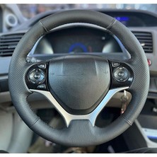 Dk Direksiyon Kaplamacı Honda Civic Fb7 Araca Özel Direksiyon Kılıfı Spor Model Siyah (Noktalı-Düz Ithalderi )