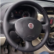 Dk Direksiyon Kaplamacı Fiat Doblo Araca Özel Dikmeli Direksiyon Kılıfı (Torpido Desen Deri)