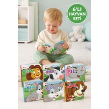 Toyfest 6’lı Set Ben Kim Hayvanlar | 0–3 Yaş Eğitici Karton Kitap | Aslan Inek Fil Kedi Köpek Koyun