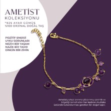 Normadia Doğal Ametist Taşlı Modern Gümüş Charm Bileklik, Şıklığın ve Zarafetin Ifadesi