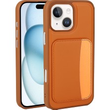 KılıfCraft iPhone 13 Kılıf Kartlıklı Zore X-Kart Silikon Kapak - Turuncu