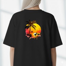Etoile Studio Unisex %100 Pamuklu Oversize Grafik Baskılı Bisiklet Yaka Tişört Summer