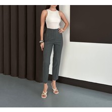 Yüksek Bel Düz Paça Kadın Kumaş Pantolon