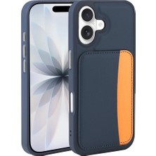 KılıfCraft iPhone 16 Kılıf Kartlıklı Zore X-Kart Silikon Kapak - Lacivert