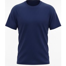 ÜMİTEKS WORLD OF CLOTHES Lacivert Bisiklet Yaka Kısa Kol Penye Tişört 0 Yaka Lacivert Penye T-Shirt Penye Basic T-Shirt
