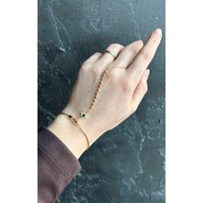 Nunu Takı Yeşil Taşlı Yıldız Charmlı Kelepçe Şahmeran