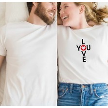 Etoile Studio Unisex %100 Pamuklu Oversize Grafik Baskılı Bisiklet Yaka Tişört Love You