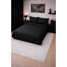 Seralay Home Siyah Lastikli Çarşaflı Çift Kişilik Nevresim Takımı