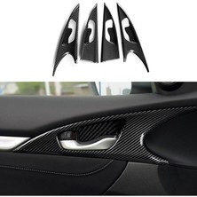 Luxe Aksesuar Honda Civic 10. Nesil Fc5 (2016–2021) Iç Kapı Kolu Çerçevesi – Karbon Fiber Görünümlü 4 Parça Set