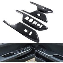 Luxe Aksesuar Honda Civic Fc5 Fk7 2016-2021 Cam Kontrol Paneli Karbon Fiber – 4 Parça Set (Ön + Arka)