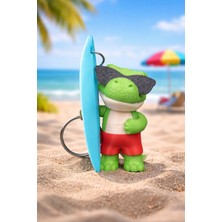 Otscraft Studio Sörfçü Timsah Tasarımlı Çanta Süsü & Anahtarlık Keychain