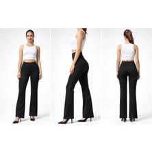 Thin Shop Çelik Dalgıç Kumaş Yüksek Bel Ispanyol Paça Tayt