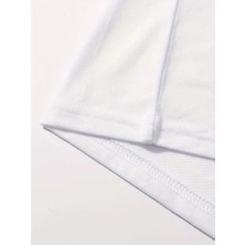 20/1 Penye Compack Baskılı Oversize Kahve Desenli Kadın Kısa Kol T-Shirt - Beyaz