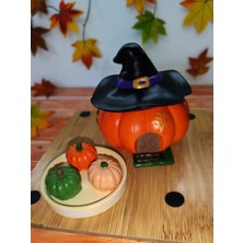 Home Bal Kabağı Evi Kokulu Mum & Üçlü Dekoratif Mini Bal Kabağı Seti