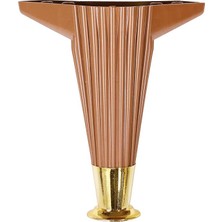 15CM - Kahverengi - Gold Uçlu  Plastik Mobilya - Koltuk Ayak (5477) NFSM-RSGO3456