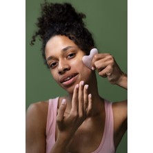 PremiumPort Pembe Kuvars Guasha Yüz Masaj Taşı, Rahatlatıcı ve Güzelleştirici Araç