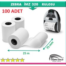 Zebra Rulo 100 Adet 75X25 Termal Rulo İMZ320 Yazıcı Rulosu 75*25