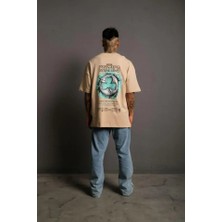 Pazarcan Erkek Sırt Baskılı T-Shirt - Bej