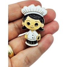 BB Bi Butik Shop Sevimli Aşçı Kız Figürlü Tasarım Broş