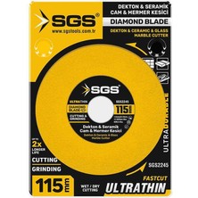 Cam Dekton Seramik Mermer Hassas Elmas Kesici 115 mm