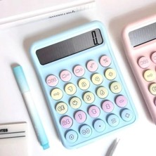 Runzon Renkli Hesap Makinesi Yuvarlak Uçlu 12 Hane Mavi RZ-822 (5477) NFSM-RSGO3456