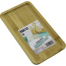 Dikdörtgen Ahşap Bambu Servis Sunum Tepsi - Tahtası Mini Tepsi 25 x 14 x 1.4cm (5477) Nfsm-R