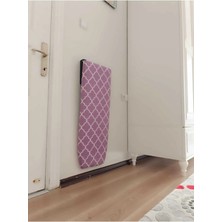 Özbience Modern Mor Beyaz Desenli Katlanır Duvara Monte Ütü Masası