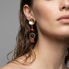 THEIA GemWorks Jina - Lav Taşı, Hematit, Kaplan Gözü & Kırmızı Jasper Küpe