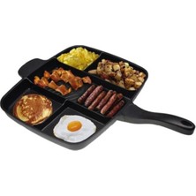 Özbience Sağlam Siyah Granit Döküm Tava, 5 Gözlü, Dayanıklı ve Şık Tasarım