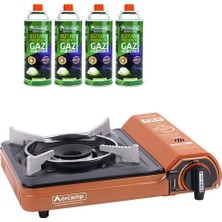 Özbience Turuncu Portatif Tekli Ocak, Köşeli Tasarım, CK-505 / KTS-227, 4 Kartuş