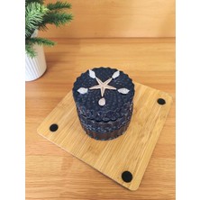 Home Lacivert Kapaklı Kristal Desenli Dekoratif Saklama Kutusu