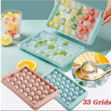 Özbience Büyük Boy 33 Gözlü Yuvarlak Kapaklı Buz Topu Kalıbı