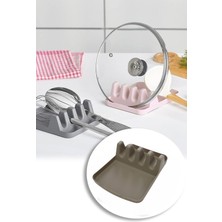 Deyhome Tezgah Üstü Kaşıklık ve Tencere Kapak Tutucu -Kirli Kaşıklık Kepçe Altlığı Tencere Kapak Standı