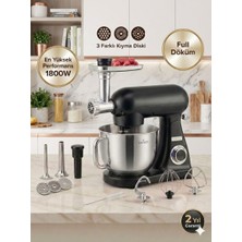 Karaca Kıyma Makinesi Özellikli Mutfak Şefi 1800 Watt Döküm Gövde ve Çelik Dişli Sistemi - Hamur Yoğurma Makinesi