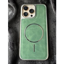 MK Beykoz iPhone 16 Pro Magsafe Destekli Premium Deri Kılıf