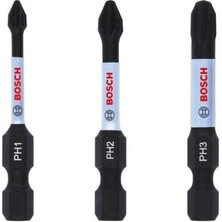 Bosch 3'lü Impact Vidalama Ucu Seti, 50MM, 75CM, 3 Boyut, Güçlü ve Dayanıklı