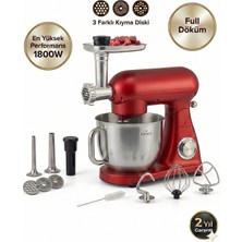 Karaca 2 Si 1 Arada Et Kıyma ve Salça Yapma Özellikli 1800W Döküm Stand Mikser Seti 6.2 Lt Hazneli - Güçlü Motor