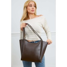 Kokoş Kol Çantası Suni Deri Kahve
