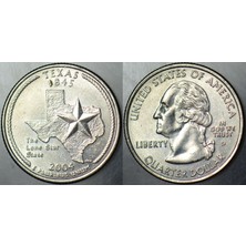 Banknoting Amerika Çeyrek Dolar 2004 D Eyaletler Serisi-Teksas.