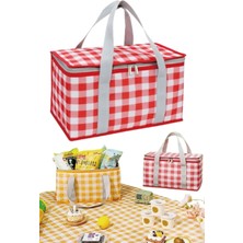 Özbience Ekoseli 25L Termos Çanta, Soğutucu ve Termal Buzluk Çantası